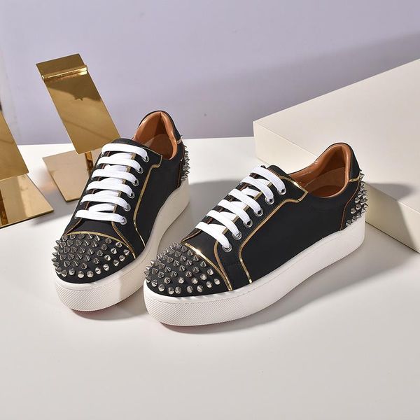 fashion red bottom men women casual spikes rivets rhinestone shoes dress party walking shoes sneakers sport with box, Black
fashion red bottom men women casual spikes rivets rhinestone shoes dress party walking shoes sneakers sport with box, Black