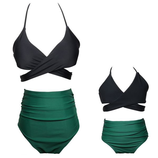 fashion parent-child swimsuit two pieces high waist women bikinis swimwear crop lady kids girls bikini beachwear bandage style one, Black
fashion parent-child swimsuit two pieces high waist women bikinis swimwear crop lady kids girls bikini beachwear bandage style one, Black