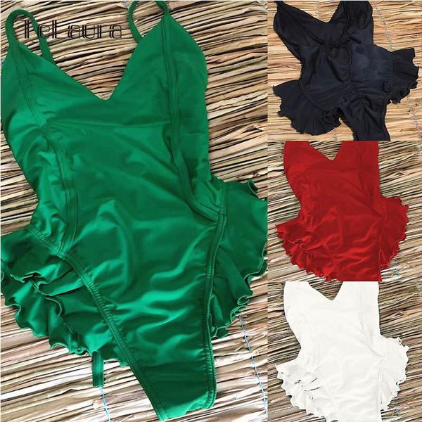 women's swimwear 2021 one piece swimsuit women push up monokini ruffle solid bathing suit swimming for, White;black
women's swimwear 2021 one piece swimsuit women push up monokini ruffle solid bathing suit swimming for, White;black
