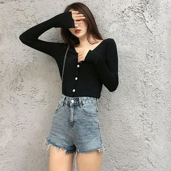 knit cardigan contrast color v-neck long-sleeved solid color sweater slim button knit cardigan y31, White
knit cardigan contrast color v-neck long-sleeved solid color sweater slim button knit cardigan y31, White