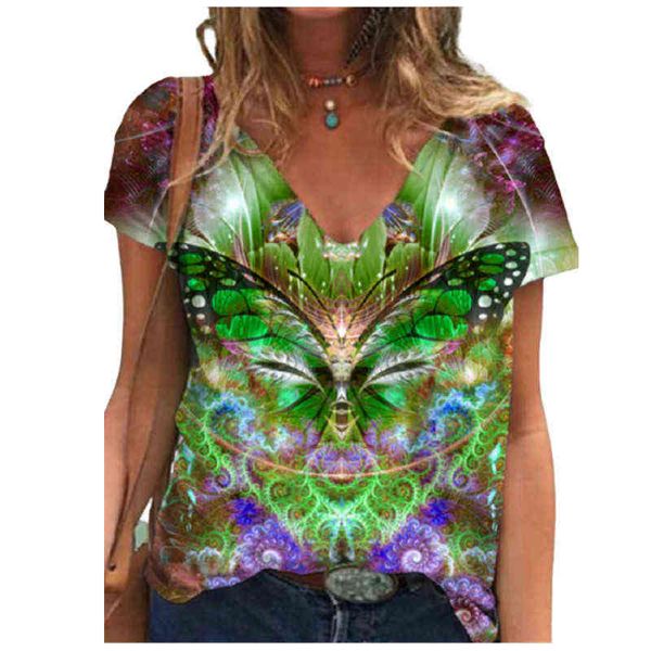 women's t-shirt 2022 street summer women's printed v-neck short sleeve t-shirt-, White
women's t-shirt 2022 street summer women's printed v-neck short sleeve t-shirt-, White