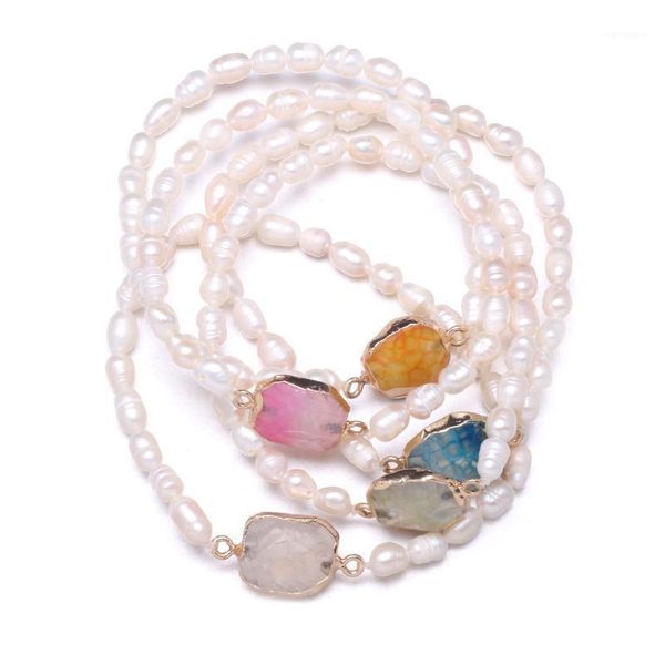 New 4-5mm mm freshwater pearl inlaid agates bracelet Simple fashion party jewelry personality gift size 19cm1, Golden;silver
New 4-5mm mm freshwater pearl inlaid agates bracelet Simple fashion party jewelry personality gift size 19cm1, Golden;silver