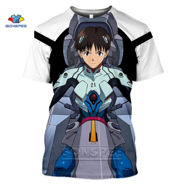 evangelion genesis asuka anime white aesthetic 3d print shirts graphic humor hippie men clothing