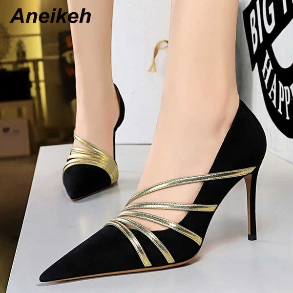 famous brand designer elegant goddess shallow gold light narrow band shoes women summer 2022 slip-on thin heels pumps pointed toe flock muje, Black
famous brand designer elegant goddess shallow gold light narrow band shoes women summer 2022 slip-on thin heels pumps pointed toe flock muje, Black