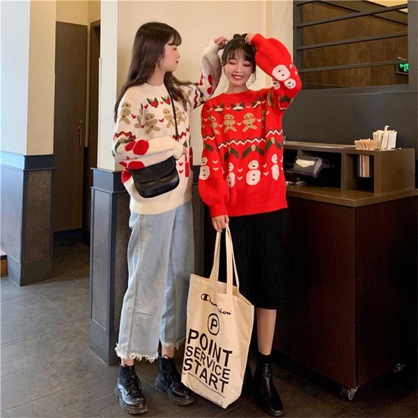 2020 new korean preppy style friends christimas sweaters knitted warm sweaters all-match sweet women sweaters and pullovers, White;black
2020 new korean preppy style friends christimas sweaters knitted warm sweaters all-match sweet women sweaters and pullovers, White;black