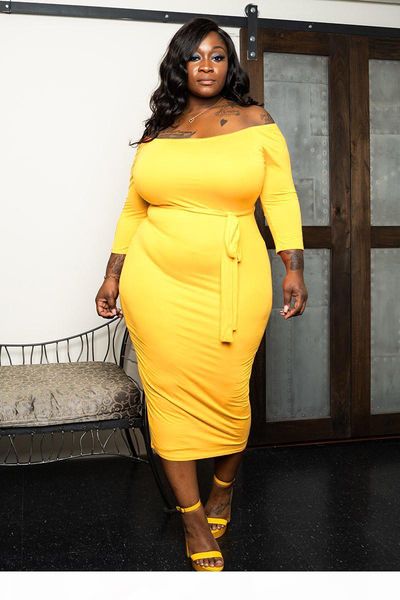 women plus size midi dresses solid club elegant fall summer clothing bandage off shoulder xl-5xl sheath column holiday party dress 2516, Black;gray
women plus size midi dresses solid club elegant fall summer clothing bandage off shoulder xl-5xl sheath column holiday party dress 2516, Black;gray