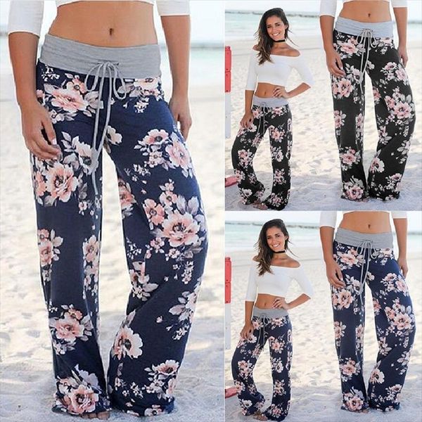 ladies floral print wide leg pants women long drawstring casual loose pant 2020 autumn boho beach elastic high waist trousers, Black
ladies floral print wide leg pants women long drawstring casual loose pant 2020 autumn boho beach elastic high waist trousers, Black
