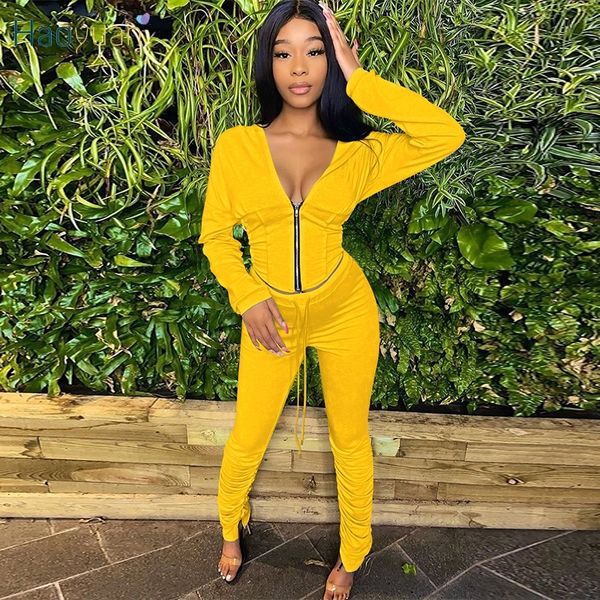 haoyuan two piece set jumpsuit v-neck hoodies+stacked leggings women fall outfits fashion streetwear 2 piece matching sets 201007, Black;white
haoyuan two piece set jumpsuit v-neck hoodies+stacked leggings women fall outfits fashion streetwear 2 piece matching sets 201007, Black;white