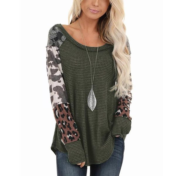 women leopard waffle knit jumper long sleeve patchwork casual loose pullover female, White;black
women leopard waffle knit jumper long sleeve patchwork casual loose pullover female, White;black
