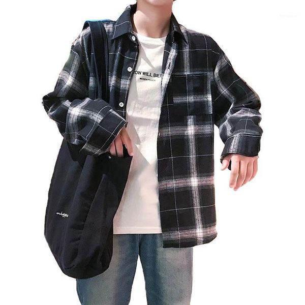 2020 new summer men korean loose long section of the lattice students harajuku bf wind long sleeves outside wearing shir1, White;black
2020 new summer men korean loose long section of the lattice students harajuku bf wind long sleeves outside wearing shir1, White;black