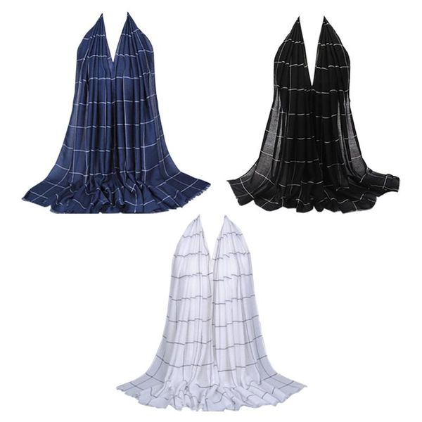 ladies classic plaid scarf tulle muslim headscarf islamic shawl sunsn wrap scarf, Blue;gray
ladies classic plaid scarf tulle muslim headscarf islamic shawl sunsn wrap scarf, Blue;gray