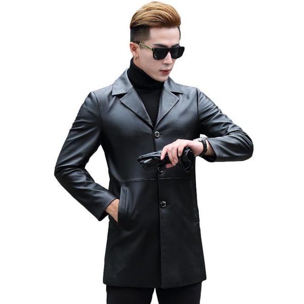 men's leather & faux fashion sheepskin paragraph dust coat grows in jacket winter men business casual, Black
men's leather & faux fashion sheepskin paragraph dust coat grows in jacket winter men business casual, Black