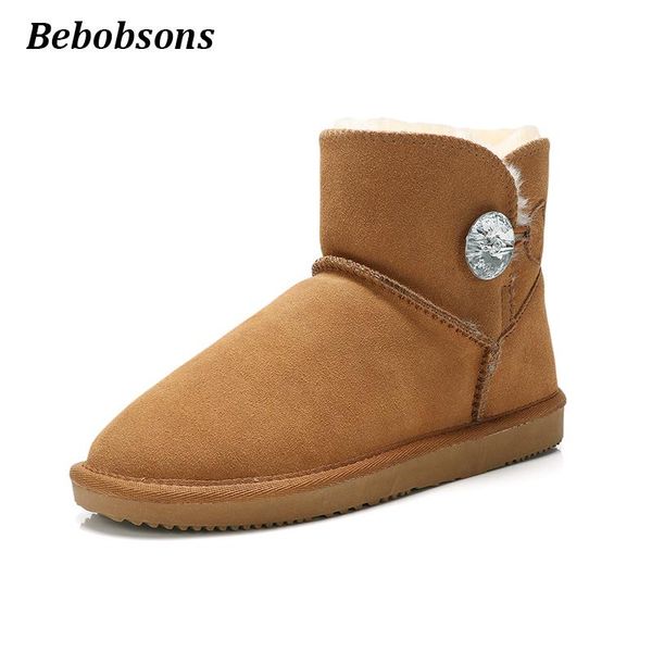 new winter boots genuine leather classic warm women boots australian button brand ankle snow for flat shoes size 35-42, Black
new winter boots genuine leather classic warm women boots australian button brand ankle snow for flat shoes size 35-42, Black