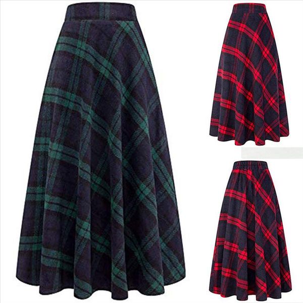 winter autumn womens high elastic waist maxi a line plaid skirt ladies casual green red warm flare long ankle skirt, Black
winter autumn womens high elastic waist maxi a line plaid skirt ladies casual green red warm flare long ankle skirt, Black