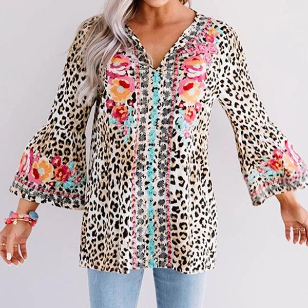 summer new style women's casual loose v-neck long-sleeved shirt polyester leopard print plus size shirt streetwear women shirts1, White
summer new style women's casual loose v-neck long-sleeved shirt polyester leopard print plus size shirt streetwear women shirts1, White