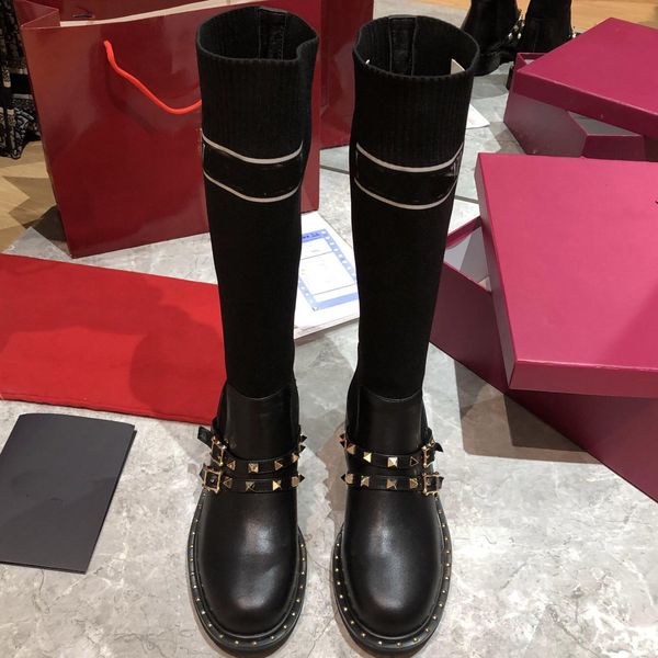 2020 fashion brand new genuine leather women knee boots rivet winter boots designer shoes woman high boots, Black
2020 fashion brand new genuine leather women knee boots rivet winter boots designer shoes woman high boots, Black