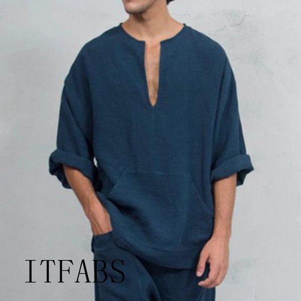 retro men's long sleeve linen shirt soft summer men male solid loose casual v-neck shirt blouse -3xl, White;black
retro men's long sleeve linen shirt soft summer men male solid loose casual v-neck shirt blouse -3xl, White;black