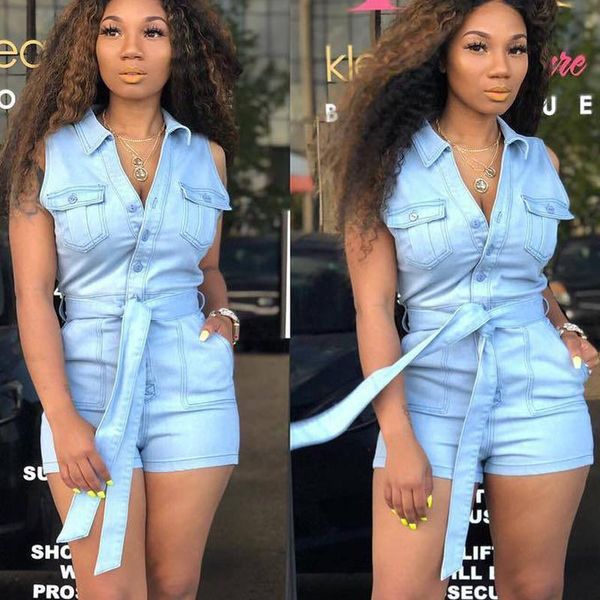 women denim jumpsuit jeans women sashes bodycon denim rompers sleeveless club night short jumpsuits, Black;white
women denim jumpsuit jeans women sashes bodycon denim rompers sleeveless club night short jumpsuits, Black;white