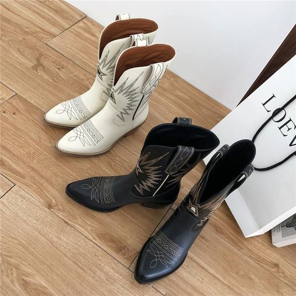 western boots for women pointed toe retro shoes woman casual hollowing leather botas mujer chunky heel embroidery ladies shoes, Black
western boots for women pointed toe retro shoes woman casual hollowing leather botas mujer chunky heel embroidery ladies shoes, Black