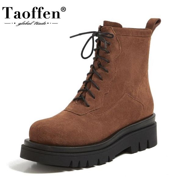 boots taoffen real leather women ankle round toe cross strap side zipper shoes flats winter party footwear 34-39, Black
boots taoffen real leather women ankle round toe cross strap side zipper shoes flats winter party footwear 34-39, Black