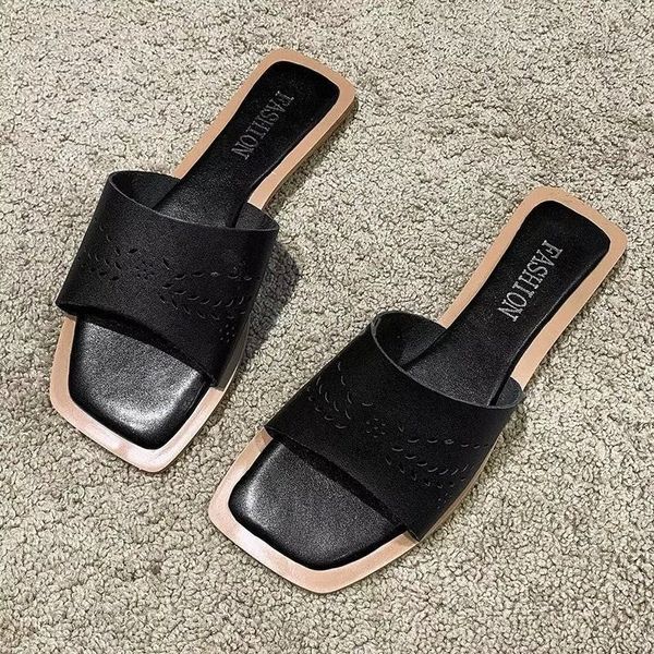 Summer Genuine Leather Flat Women Slippers Non-slip Ladies Slides Solid Hollow Out Sandalias Mujer Zapatillas Mujer Casa #6K7V
Summer Genuine Leather Flat Women Slippers Non-slip Ladies Slides Solid Hollow Out Sandalias Mujer Zapatillas Mujer Casa #6K7V