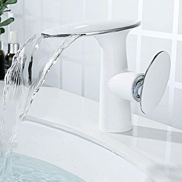 waterfall brass bathroom basin faucet single hole deck mounted cold and mixer tap white/chrome bath washbasin faucet
waterfall brass bathroom basin faucet single hole deck mounted cold and mixer tap white/chrome bath washbasin faucet