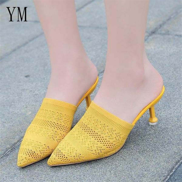 020 new summer breathable slipper hollow out of fashion pointed toe sandals transparent thin heels 7cm lazy platform heels shoes, Black
020 new summer breathable slipper hollow out of fashion pointed toe sandals transparent thin heels 7cm lazy platform heels shoes, Black
