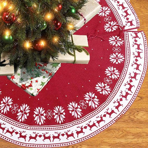 36" 48" elk snowflake red christmas tree skirts pom gift holder knitted xmas tree skirt cover round carpet new year mat decor
36" 48" elk snowflake red christmas tree skirts pom gift holder knitted xmas tree skirt cover round carpet new year mat decor