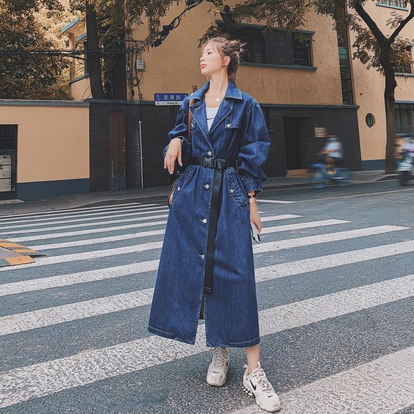 windbreaker female denim korean fashion temperament popular 2020 spring autumn loose casual over knee long trench women coat a46 1031, Tan;black
windbreaker female denim korean fashion temperament popular 2020 spring autumn loose casual over knee long trench women coat a46 1031, Tan;black
