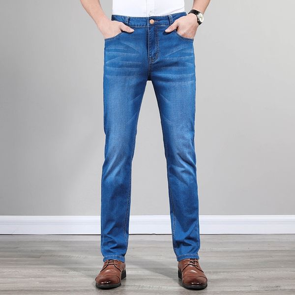 spring and summer thin men's business small straight pants repair height elastic men's 1113 jeans and jeans zevur, Blue
spring and summer thin men's business small straight pants repair height elastic men's 1113 jeans and jeans zevur, Blue
