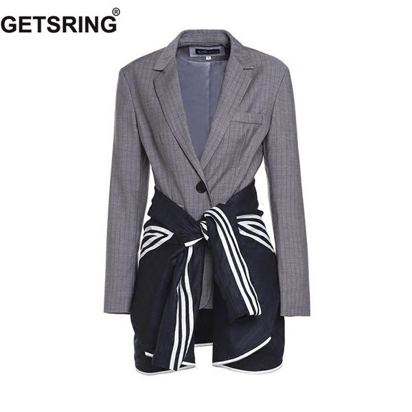 getsring women blazer striped bangage false 2 blazers long sleeve single breasted suit coat all match woman autumn new c1008, White;black
getsring women blazer striped bangage false 2 blazers long sleeve single breasted suit coat all match woman autumn new c1008, White;black