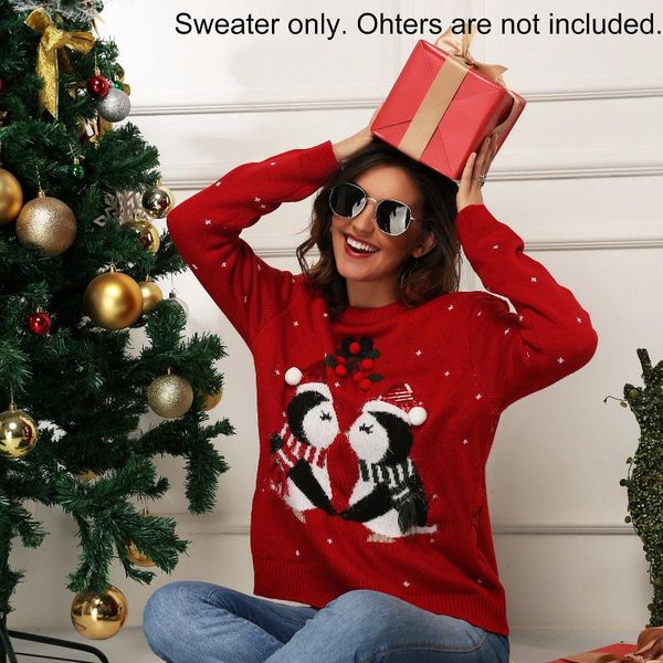 fashion women's winter knitted sweater print penguin o neck long sleeve loose casual cute santa ugly christmas pullover knitwear, White;black
fashion women's winter knitted sweater print penguin o neck long sleeve loose casual cute santa ugly christmas pullover knitwear, White;black