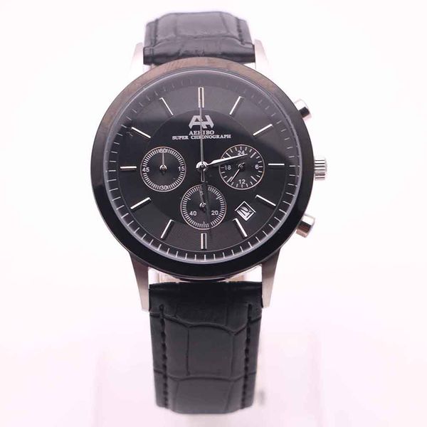 aehibo super chronograph quartz battery all subdials working mens watch date watches 43mm black dial hardlex six hands wristwatches, Slivery;brown
aehibo super chronograph quartz battery all subdials working mens watch date watches 43mm black dial hardlex six hands wristwatches, Slivery;brown