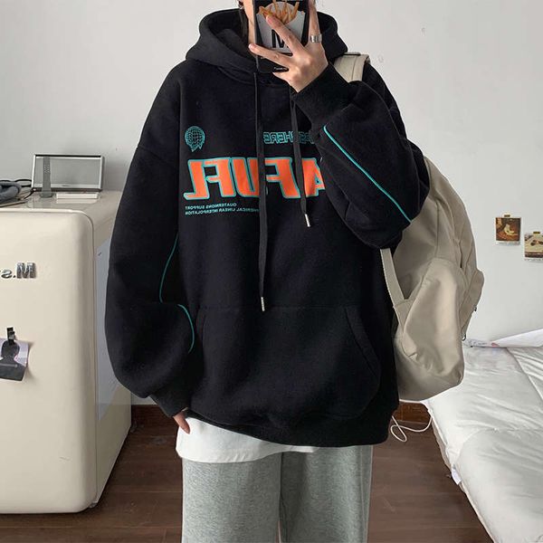 hooded sweater men's autumn winter fashion brand ins plush trend loose and versatile lazy coat, Black
hooded sweater men's autumn winter fashion brand ins plush trend loose and versatile lazy coat, Black