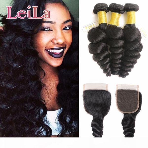 human hair wefts with lace closure loose wave 3 bundles with lace closure malaysian hair extensions 100% unprocessed hair weave, Black;brown
human hair wefts with lace closure loose wave 3 bundles with lace closure malaysian hair extensions 100% unprocessed hair weave, Black;brown