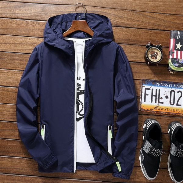 

loose waterproof outdoor jackets oversize windbreak hooded coat cycling outwear sport reflective men casual solid zipper jeeen, Black