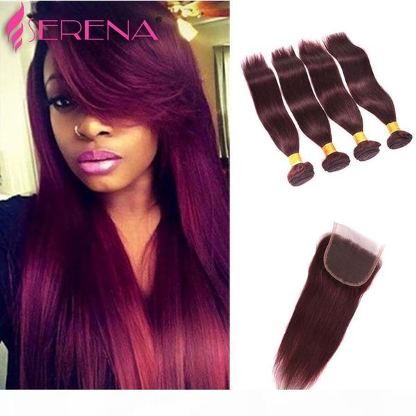 unprocessed 99j straight virgin hair with closure #99j malaysian human hair 4 bundles with lace closure 5pcs lot red hair, Black;brown
unprocessed 99j straight virgin hair with closure #99j malaysian human hair 4 bundles with lace closure 5pcs lot red hair, Black;brown