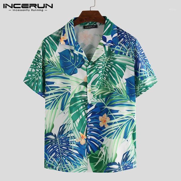 men's casual shirts incerun fashion printed men shirt short sleeve 2021 breathable lapel button camisa summer tropical beach s-3xl1, White;black
men's casual shirts incerun fashion printed men shirt short sleeve 2021 breathable lapel button camisa summer tropical beach s-3xl1, White;black