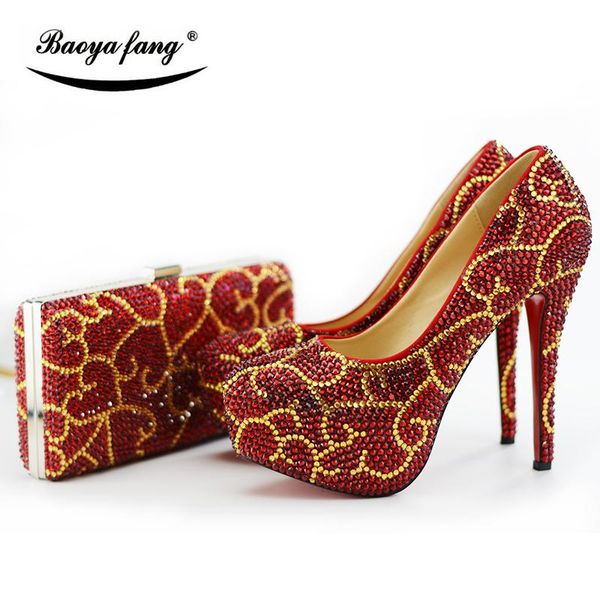 baoyafang red crystal womens wedding shoes with matching bags bride high heels platform shoes and purse sets woman high, Black
baoyafang red crystal womens wedding shoes with matching bags bride high heels platform shoes and purse sets woman high, Black