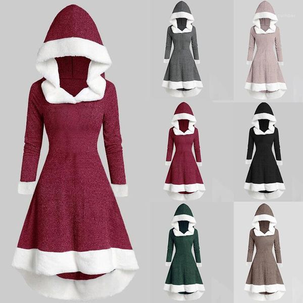 2019 autumn and winter new color-matching women's coat long-sleeved fluffy hooded big swing slim print trench coat for women1, Tan;black 
2019 autumn and winter new color-matching women's coat long-sleeved fluffy hooded big swing slim print trench coat for women1, Tan;black