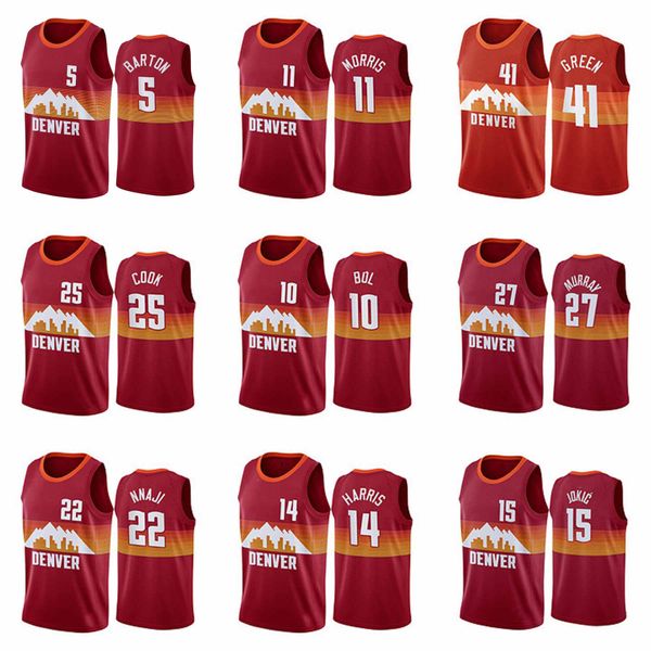 custom 2020 gold city red style jerseys 5 barton 11 morris 41 green 25 cook 10 bol 27 murray 22 nnaji 14 harris basketball jersey, Black;red
custom 2020 gold city red style jerseys 5 barton 11 morris 41 green 25 cook 10 bol 27 murray 22 nnaji 14 harris basketball jersey, Black;red