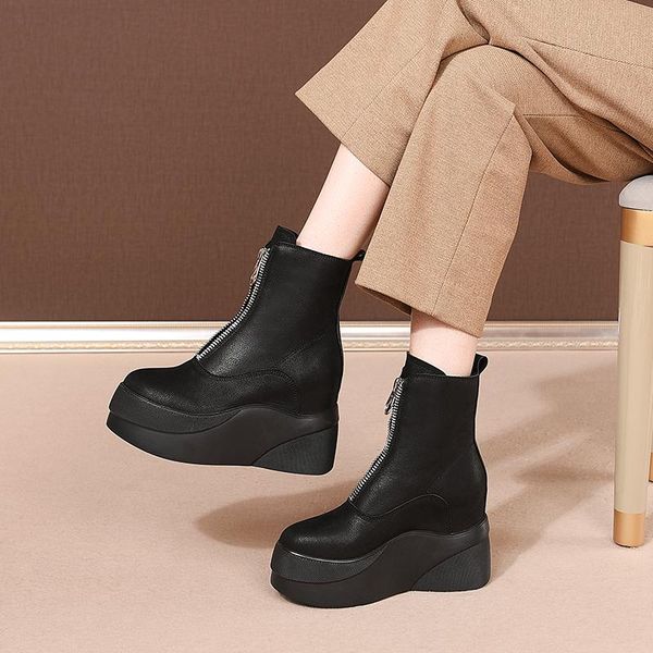 boots style women shoes punk wedge high heel 9.5cm black apricot genuine leather platform gothic ankle
boots style women shoes punk wedge high heel 9.5cm black apricot genuine leather platform gothic ankle