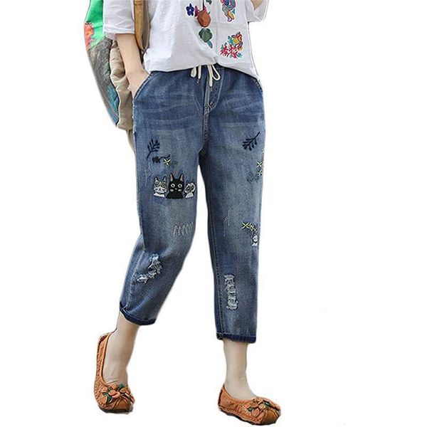 2020 vintage women ripped denim jeans autumn winter trousers elastic high waist lace cropped jeans streetwaer women jeans, Blue
2020 vintage women ripped denim jeans autumn winter trousers elastic high waist lace cropped jeans streetwaer women jeans, Blue