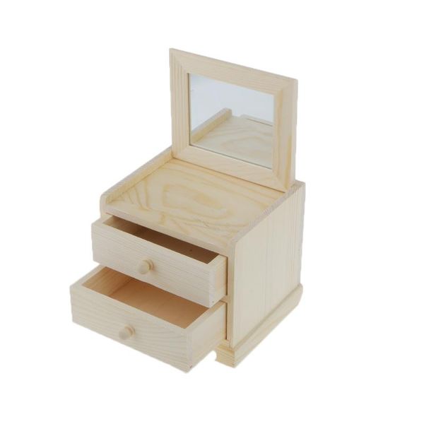phenovo unfinished wooden jewelry storage box 2 drawers with mirror for necklace bracelet bangle earrings charms jewelry display, Pink;blue
phenovo unfinished wooden jewelry storage box 2 drawers with mirror for necklace bracelet bangle earrings charms jewelry display, Pink;blue