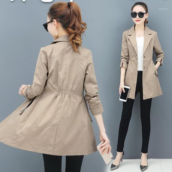 women trench coat spring autumn plus size slim korean office lady single breasted windbreaker women casual long overcoat female1, Tan;black
women trench coat spring autumn plus size slim korean office lady single breasted windbreaker women casual long overcoat female1, Tan;black