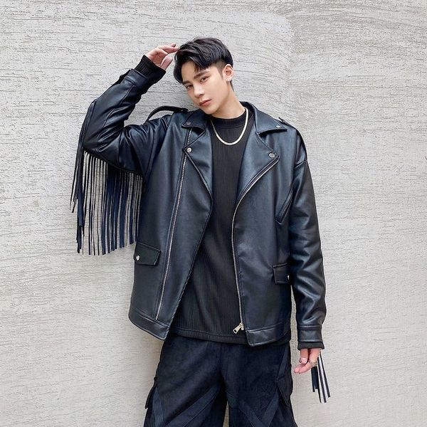 2021 new dark streetwear men's loose popular design felt fried leather jacket recommend 1n4k, White;black
2021 new dark streetwear men's loose popular design felt fried leather jacket recommend 1n4k, White;black