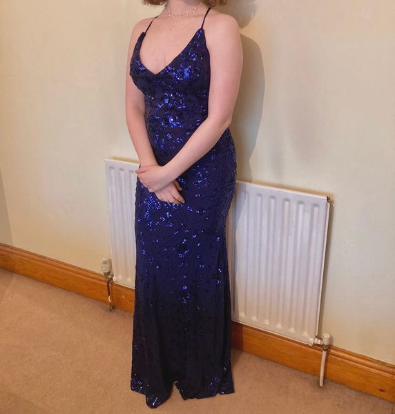 navy blue sequins prom dress criss cross back floor length event wear party gown custom made plus size available, Black
navy blue sequins prom dress criss cross back floor length event wear party gown custom made plus size available, Black
