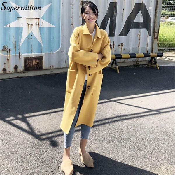 office lady long wool blend coat elegant 2019 autumn winter turn down collar single breasted woolen jacket female solid abrigos1, Black
office lady long wool blend coat elegant 2019 autumn winter turn down collar single breasted woolen jacket female solid abrigos1, Black
