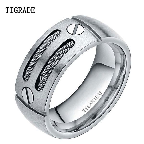 cluster rings tigrade 8mm men's silver color cable titanium ring punk engagement wedding band screw design fashion finger jewelry for w, Golden;silver
cluster rings tigrade 8mm men's silver color cable titanium ring punk engagement wedding band screw design fashion finger jewelry for w, Golden;silver