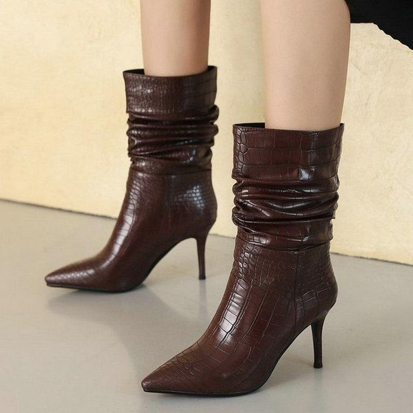 winterautumn women shoes fashion artificial crocodile pattern pointed toe ladies ankle boots stilettos foldable western boots, Black
winterautumn women shoes fashion artificial crocodile pattern pointed toe ladies ankle boots stilettos foldable western boots, Black